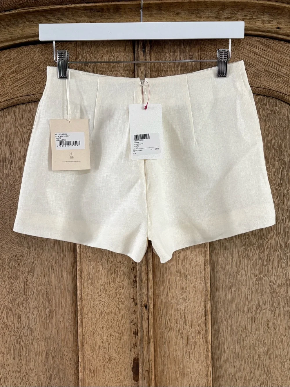 Mytheresa x FAITHFULL Lila Linen Mid-rise Mini Short In White Exclusive XS NWT